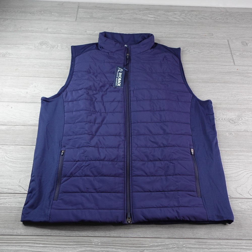 Rhoback Vest Mens 3XL Blue The Riverside Performance Puffer Full Zip Quilted NWT